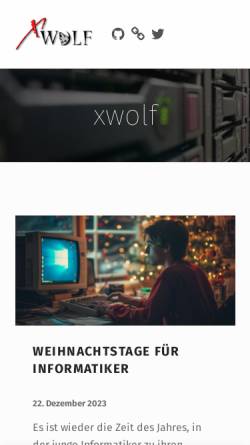 Vorschau der mobilen Webseite xwolf.de, Xwolf