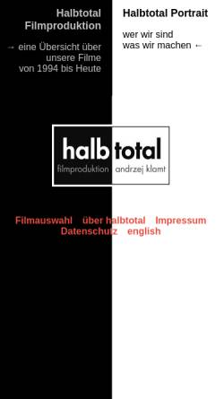 Vorschau der mobilen Webseite halbtotalfilm.de, Klamt Andrzej, Halbtotal Filmproduktion