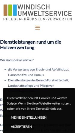 Vorschau der mobilen Webseite windisch-umweltservice.de, Windisch Umweltservice GmbH & Co. KG