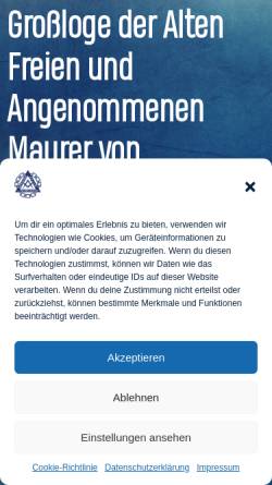 Vorschau der mobilen Webseite www.freimaurerei.de, Großloge der Alten Freien und Angenommenen Maurer von Deutschland