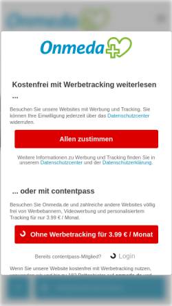 Vorschau der mobilen Webseite www.onmeda.de, Bakterielle Hirnhautentzündung, Meningitis - Onmeda
