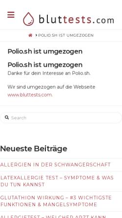 Vorschau der mobilen Webseite www.polio.sh, Bundesverband Polio e.V.