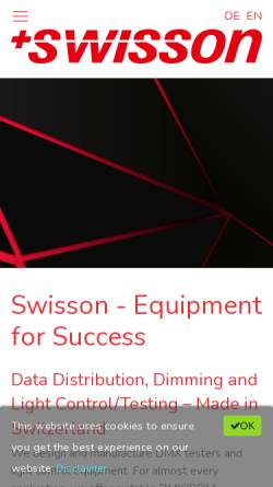 Vorschau der mobilen Webseite www.swisson.com, SWISSON Rothis GmbH