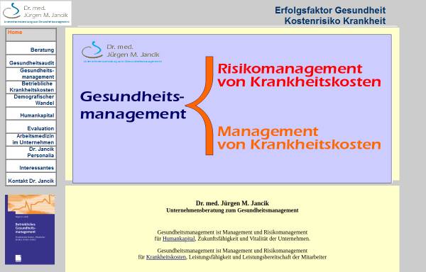 Vorschau von dr-jancik.de, Dr. med. Jürgen M. Jancik, Unternehmensberatung zum Gesundheitsmanagement