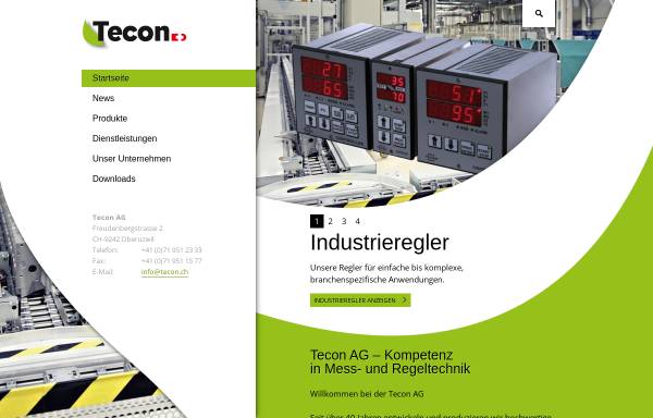 Vorschau von www.tecon.ch, Tecon AG - Mess- und Regeltechnik