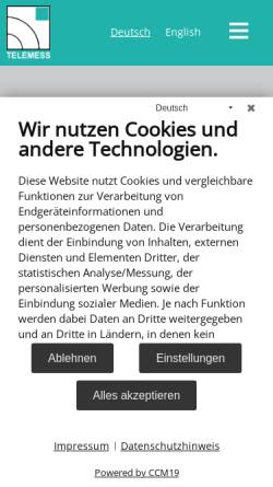 Vorschau der mobilen Webseite www.telemess.de, Telemess+Messtechnik GmbH
