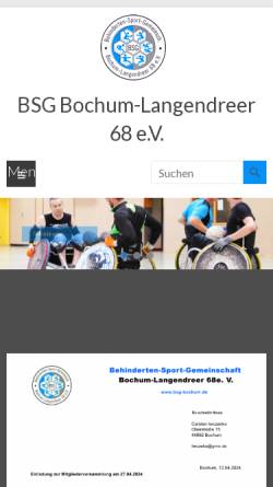 Vorschau der mobilen Webseite www.bsg-bochum.de, Behindertensportgemeinschaft Bochum-Langendreer 68 e.V.