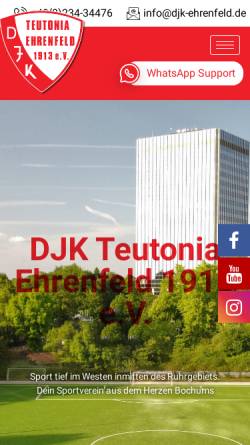 Vorschau der mobilen Webseite www.djk-ehrenfeld.de, DJK Teutonia Bochum-Ehrenfeld 1913 e.V.