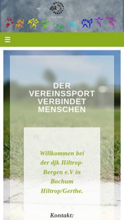 Vorschau der mobilen Webseite www.djk-hiltrop.de, Djk-Hiltrop - Bergen Constantin e.V.