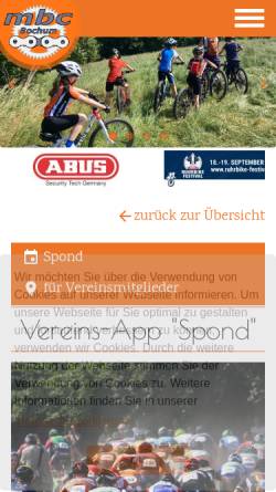 Vorschau der mobilen Webseite mbc-bochum.de, Mountain Bike Club Bochum e.V.