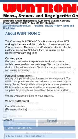 Vorschau der mobilen Webseite wuntronic.com, Wuntronic GmbH