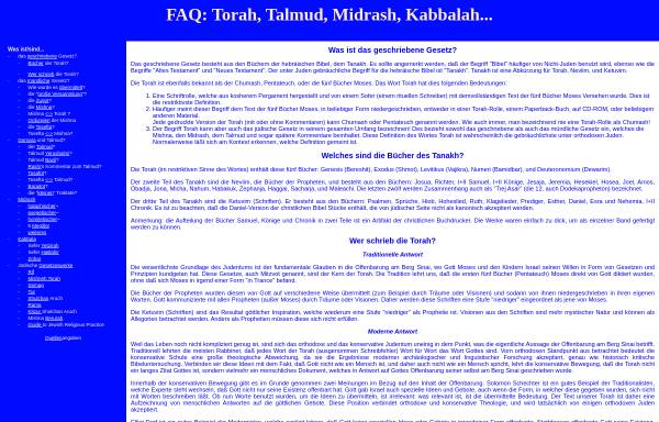 Vorschau von www.qumran.org, Talmud- und Thora-FAQ