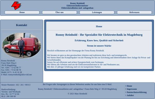 Vorschau von www.ronnyreinhold.de, Elektroinstallation und -anlagenbau Ronny Reinhold