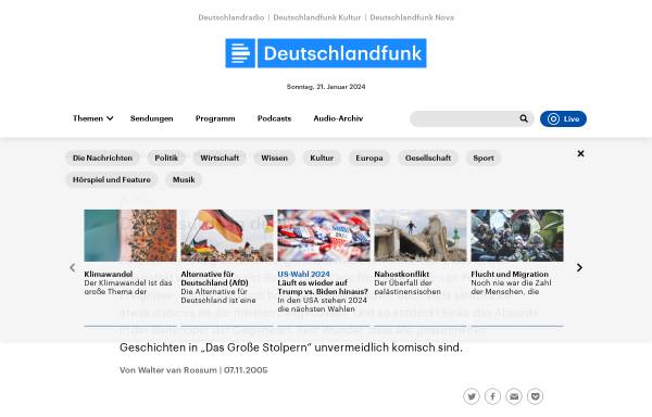 Vorschau von www.deutschlandfunk.de, Moritz Rinke: Das große Stolpern