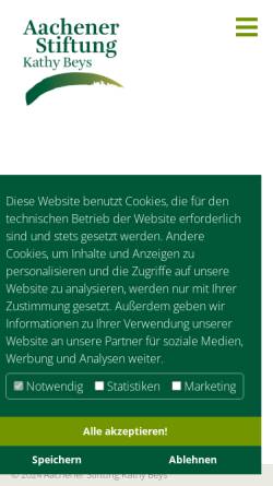 Vorschau der mobilen Webseite www.aachener-stiftung.de, Aachener Stiftung Kathy Beys