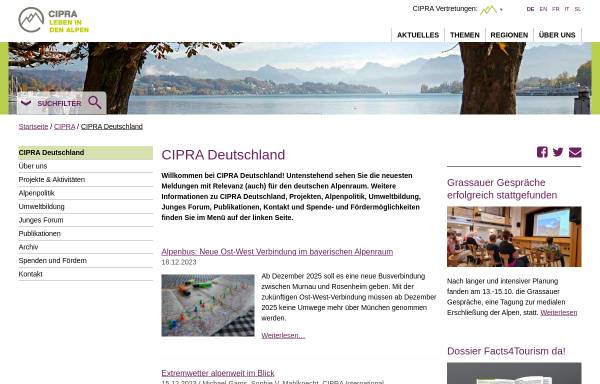 Vorschau von www.cipra.de, CIPRA Deutschland