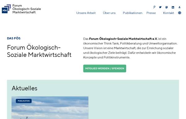 Vorschau von www.foes-ev.de, Förderverein Ökologische Steuerreform (FÖS) e.V.
