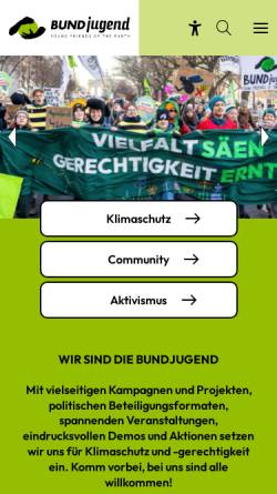 Vorschau der mobilen Webseite www.bundjugend.de, Jugend Umwelt Tage