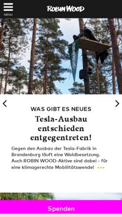 Vorschau der mobilen Webseite www.robinwood.de, Robin Wood