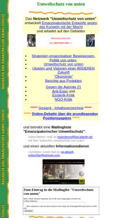 Vorschau der mobilen Webseite www.thur.de, Umweltschutz von unten