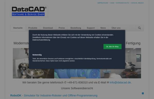 Vorschau von datacad.de, DataCAD Software & Service GmbH