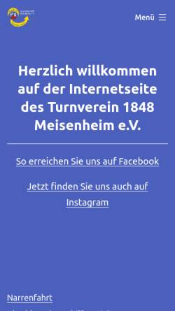 Vorschau der mobilen Webseite www.tv-meisenheim.de, Turnverein 1848 Meisenheim e.V.