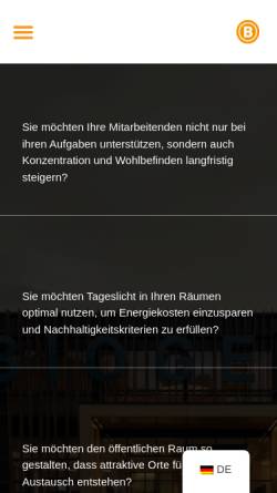 Vorschau der mobilen Webseite www.bartenbach.com, Bartenbach LichtLabor GmbH