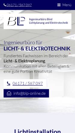 Vorschau der mobilen Webseite www.ingenieurbuero-bind.de, BLP Ingenieurbüro Oliver Bind