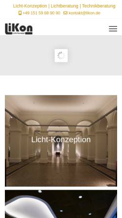Vorschau der mobilen Webseite www.likon.de, LiKon Licht-Konzept, Michael Schönau