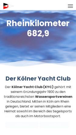 Vorschau der mobilen Webseite www.koelneryachtclub.de, Kölner Yachtclub e.V. (KYC)