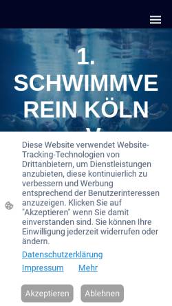 Vorschau der mobilen Webseite www.1svk.de, 1. Schwimm-Verein Köln e.V.