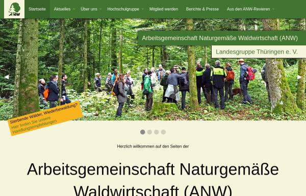 Vorschau von www.anw-thueringen.de, Arbeitsgemeinschaft Naturgemäße Waldwirtschaft