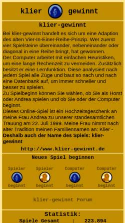 Vorschau der mobilen Webseite www.klier-gewinnt.de, Klier-Gewinnt [Horst Klier]