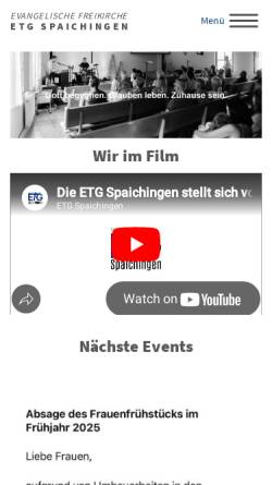 Vorschau der mobilen Webseite www.etg-spaichingen.de, ETG Spaichingen
