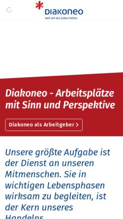 Vorschau der mobilen Webseite www.diakoneo.de, Diakoneo KdöR