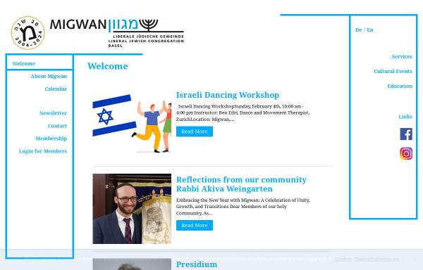 Vorschau von www.migwan.ch, Migwan - Forum für progressives Judentum Basel