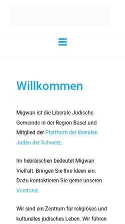 Vorschau der mobilen Webseite www.migwan.ch, Migwan - Forum für progressives Judentum Basel