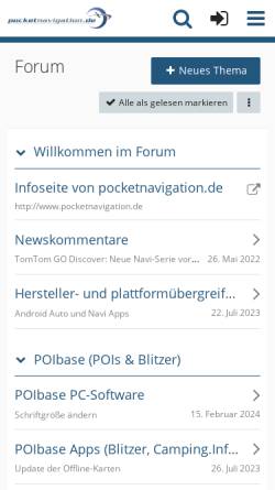 Vorschau der mobilen Webseite forum.pocketnavigation.de, GEO24 - Forum