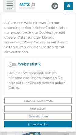 Vorschau der mobilen Webseite www.mitz-merseburg.de, Merseburger Innovations- und Technologiezentrum GmbH