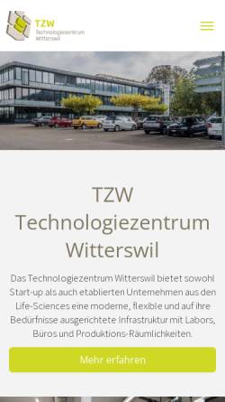 Vorschau der mobilen Webseite www.tzw-witterswil.ch, TechnologieZentrum Witterswil AG