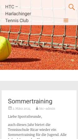 Vorschau der mobilen Webseite www.htc-muenchen.de, Harlachinger Tennis-Club e.V.