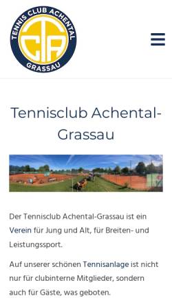 Vorschau der mobilen Webseite www.tca-grassau.de, TC Achental Grassau