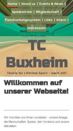 Vorschau der mobilen Webseite www.tc-buxheim.de, TC Buxheim e.V.