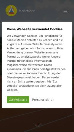 Vorschau der mobilen Webseite www.tennisclub-grafenau.de, TC Grafenau