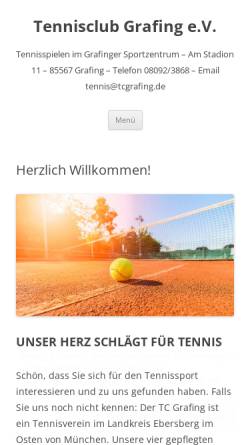 Vorschau der mobilen Webseite www.tcgrafing.de, TC Grafing bei München e.V.