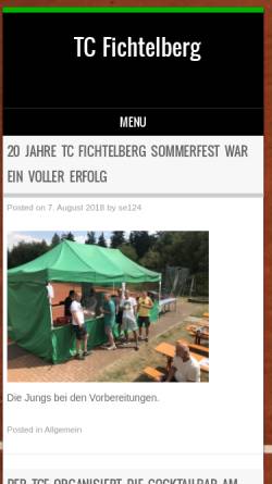Vorschau der mobilen Webseite www.tc-fichtelberg.de, Tennisclub Fichtelberg e.V.