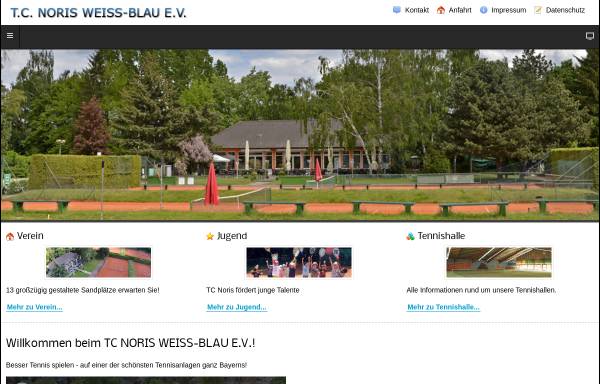 Vorschau von www.tc-noris.de, Tennisclub Norris Weiss-Blau