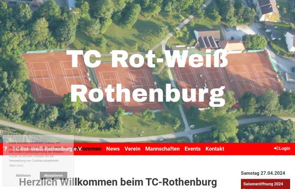 Vorschau von www.tc-rothenburg.de, Tennisclub Rot-Weiss Rothenburg ob der Tauber