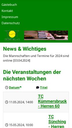 Vorschau der mobilen Webseite www.tst-gruenthal.de, TST Grünthal e.V.