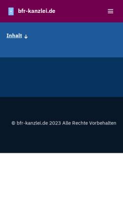 Vorschau der mobilen Webseite www.bfr-kanzlei.de, Bindhardt, Fiedler, Rixen, Zerbe